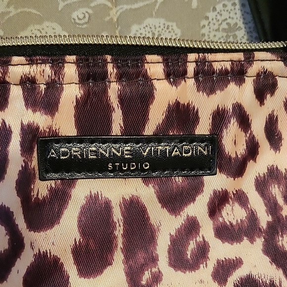 NEW Adrienne Vittadini Leopard Print Insulated Lunch Tote Bag - Black & Tan - Picture 5 of 12